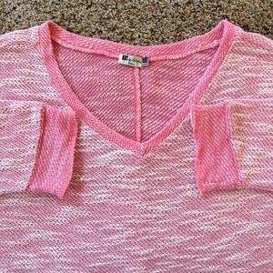 KUT from the Kloth Sweater Small Pink Textured Knit 3/4 Sleeve USA Lightweight🌸